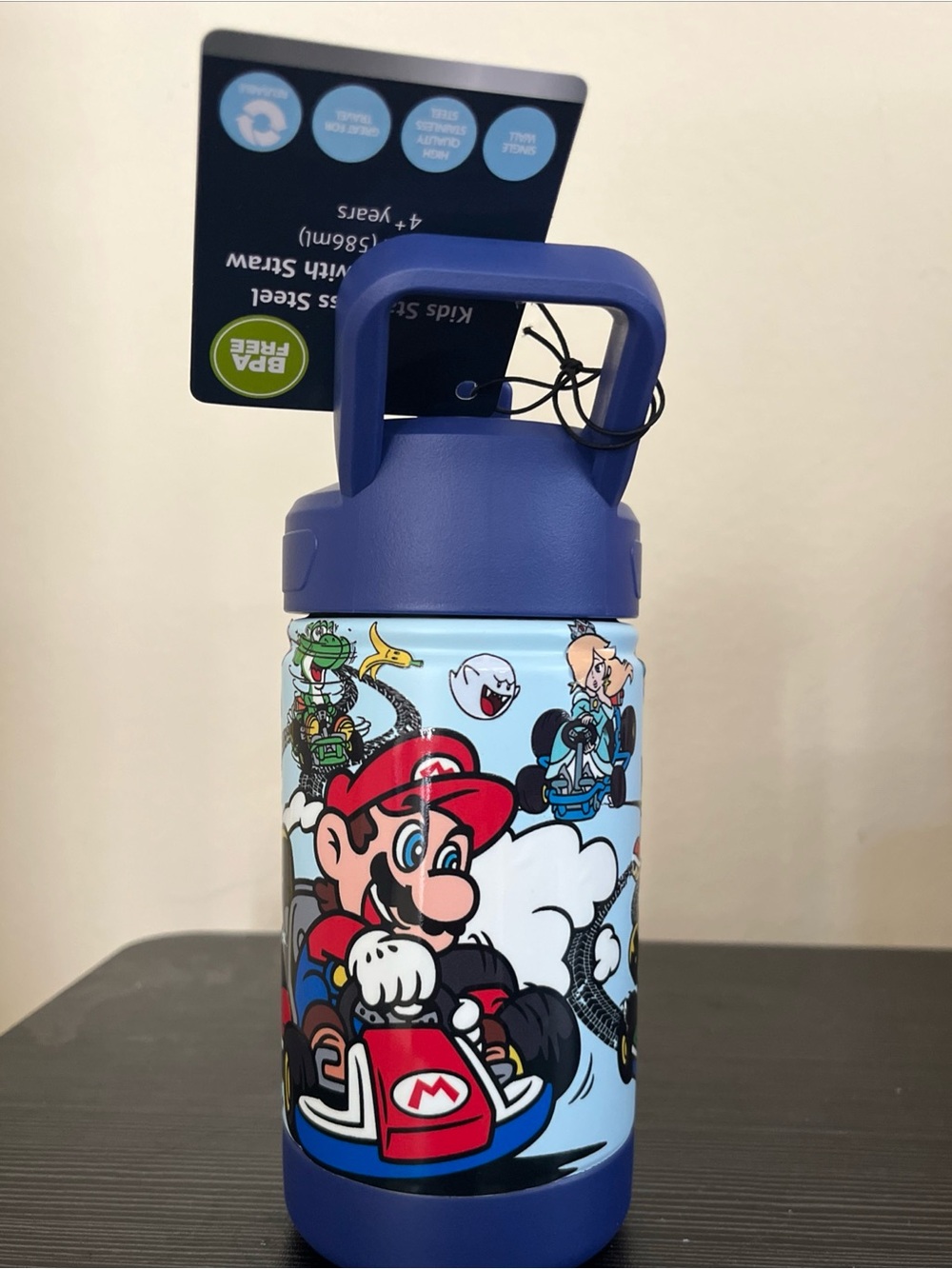 Super Mario character Kids 20oz stainless steel Water Bottle with Handle